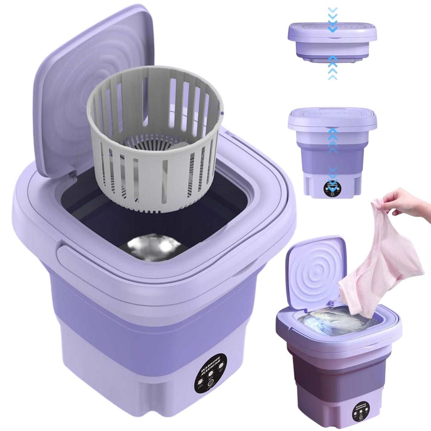 Mini Lavadora Portátil 3 en 1 con Secado Rápido