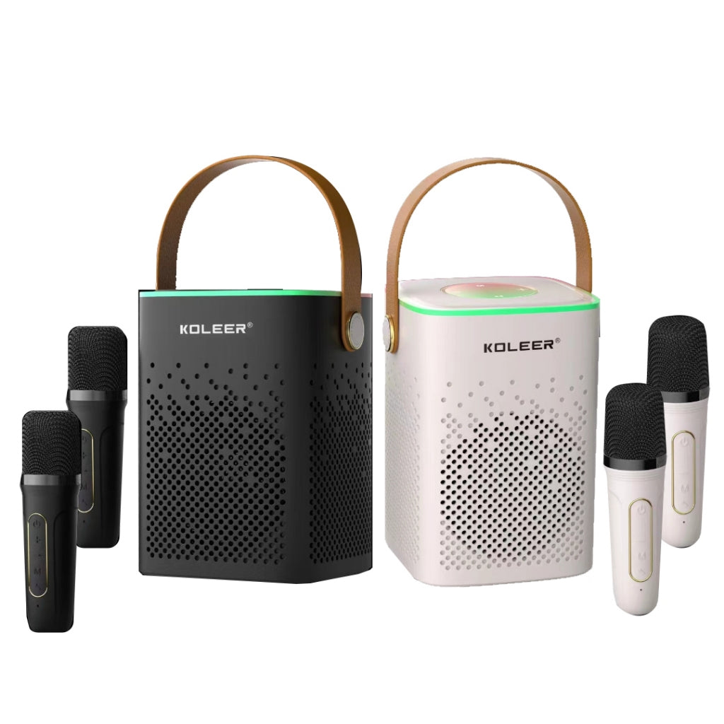 Karaoke Koleer S888 con dos micrófonos. ¡Últimas unidades! En negro.
