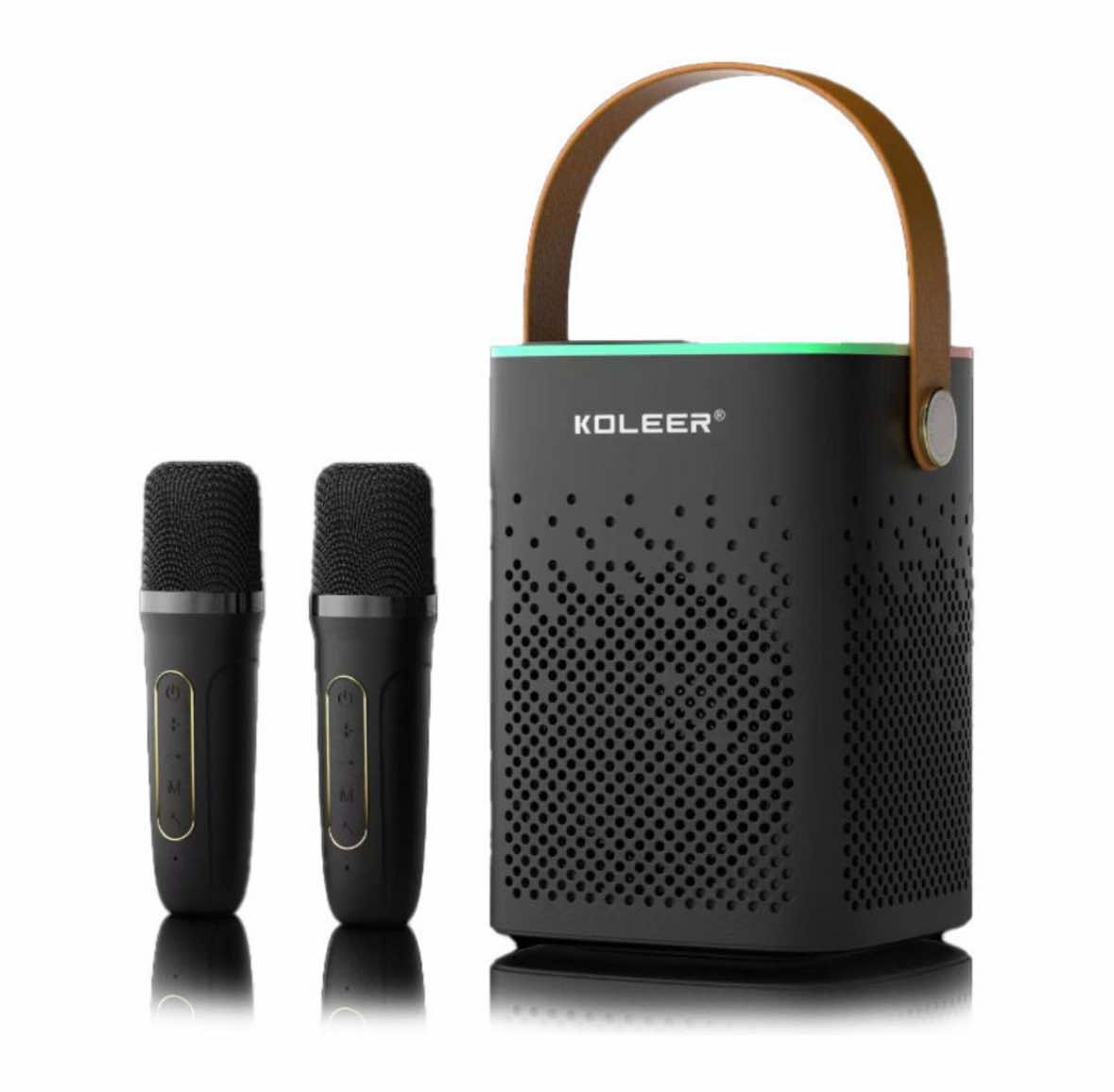 Karaoke Koleer S888 con dos micrófonos. ¡Últimas unidades! En negro.