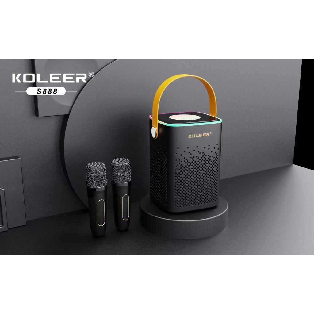 Karaoke Koleer S888 con dos micrófonos. ¡Últimas unidades! En negro.
