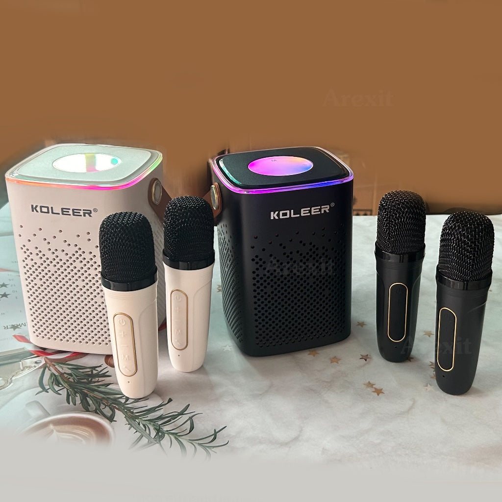 Karaoke Koleer S888 con dos micrófonos. ¡Últimas unidades! En negro.